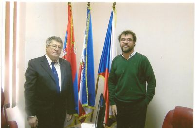 Štefan Klepaček, ordförande i Tjeckiska nationella rådet och jag. (I Bela Crkva.) Štefan Klepaček, ordförande i Tjeckiska nationella rådet och jag. (I Bela Crkva.)